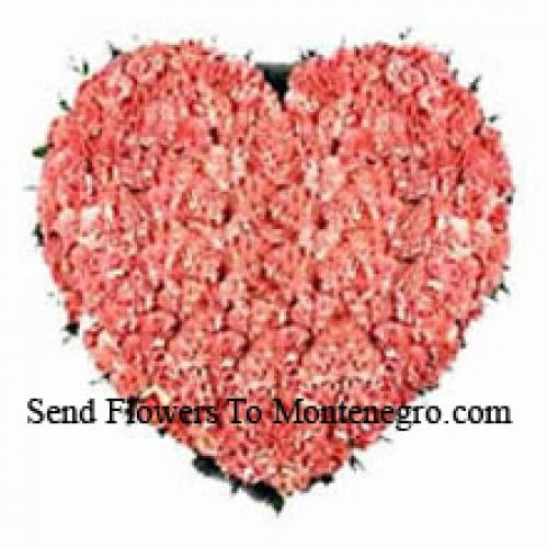 101 Pink Heart Carnations